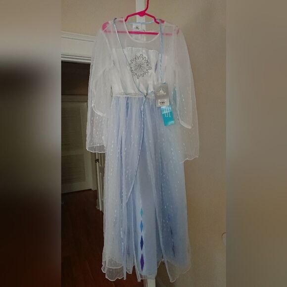 New Disney Store Snow Queen Elsa Sleep Gown Girls size 7/8 - Picture 5 of 12